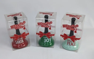 Caroling Bells PEACE JOY SANTA KRAYZEE Novedad Set de 3 NUEVO Foto 1 de 4