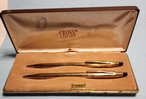 Vintage Cross Ballpoint Pen Mechanical Pencil Set 10K Gold Filled - Picture 1 of 5