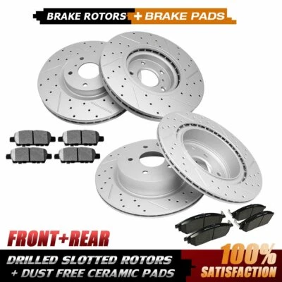 Rotores de freno delanteros y traseros + pastillas de cerámica para Nissan 350Z 370Z Infiniti G35 G37 M35 Foto 1 de 4