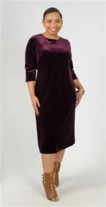 Danillo Boutique Velvet 3/4 Sleeve Sheath Plus Dress - Picture 1 of 6