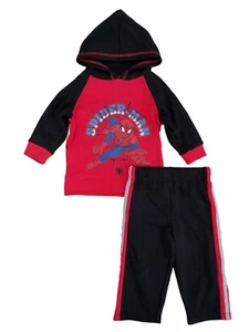Marvel Infant Boys Spiderman Baby Outfit Red/Black Hoodie & Sweat Pants Set - Picture 1 of 1