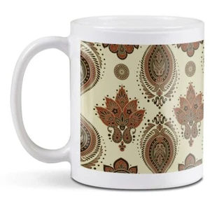 White Ceramic Mug - Floral Paisley Vintage Print #3279 - Picture 1 of 8
