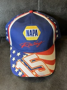 Vintage Michael Waltrip #15 NAPA Racing American Flag Adjustable Hat Cap NASCAR - Picture 1 of 5
