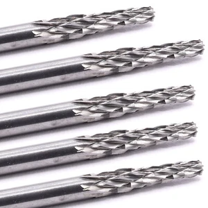 5x VHM Fräser 2 - 3 mm Frässtift Raspel Gravur für Dremel Proxxon Multiwerkzeug - Bild 1 von 6