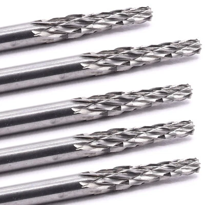 5x VHM Fräser 2 - 3 mm Frässtift Raspel Gravur für Dremel Proxxon Multiwerkzeug - Bild 1 von 4