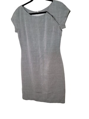 Vintage TOCCA Cinza, Preto e Branco Xadrez Acento Cap Mangas e Zíper Traseiro M C - Imagem 1 de 4