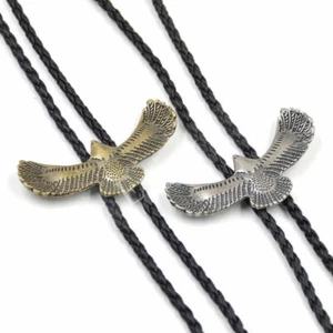 Western Cowboy Bolo Tie Eagle Bronze Silver Rodeo Dance Necktie Bootlace Ties UK - Picture 1 of 5