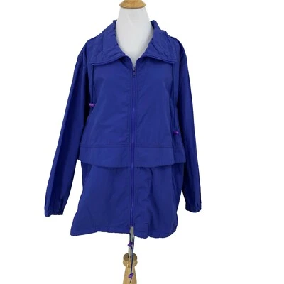 Abrigo de lluvia vintage Eddie Bauer forrado de malla para mujer L grande ventilado cremallera completa nailon Foto 1 de 4