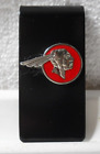 1950 PONTIAC CHIEFTAIN HEAD logo chrome noir acier inoxydable clip argent 21⁄4 X 1