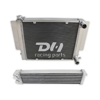 Radiador y enfriador de aceite de aluminio 3 vacas apto para Mazda RX2 RX3 RX4 RX5 RX7 con tubo de calefacción MT Foto 1 de 4