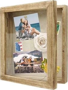 Greenco Wall Mounted Rustic Wooden Shadow Box (8" x 3" x 10") - Picture 1 of 1