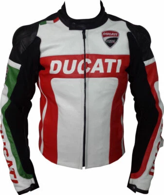 DUCATI Courses Vetement En Cuir Motobike Biker Cuir Veste Hommes Moto Cuir Veste