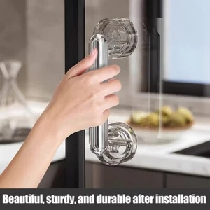 Juego de manijas de puerta de vidrio para ducha con ventosa para gabinete de puerta corredera baño - Imagen 1 de 6