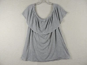 Lane Bryant Striped Shirt Possible Off The Shoulder Top 18/20 NWT Summer Vacatio - Picture 1 of 5