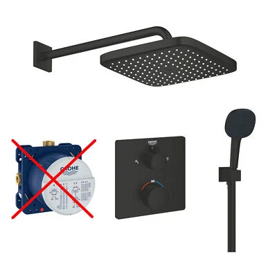 Grohe Duschsystem mit Duscharmatur Unterputz und Regendusche GSK02-ob schwarz - Bild 1 von 4