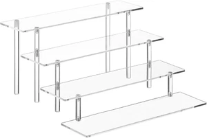 4 Tier Acrylic Perfume Organizer Stand, Clear Display Risers for Perfume, Cologn - Picture 1 of 6