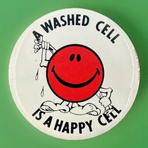 HTF Washed Cell Hippie Counter Culture Vintage Button Pin Pinback 2.5” - Picture 1 of 2