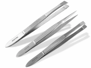 Juego de pinzas pinzas de deformación cejas pelo de nariz pelo de oreja inclinado puntiagudo recto - Imagen 1 de 7