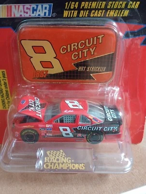1996 NASCAR #8 Hut Stricklin Circuit City #1/64 Ford Thunderbird Diecast Emblem  - Image 1 of 4