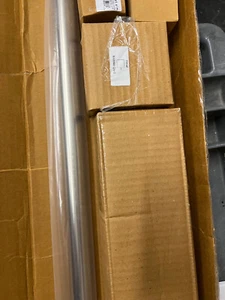 West Elm Oversized Metal Curtain Rod & Finial Brushed Nickle 108-144 In - Picture 1 of 3