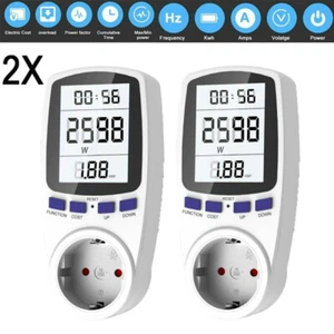 2 Leistungsmesser Wattmeter Stromzähler Balkonkraftwerk Steckdose Energiemonitor - Bild 1 von 17