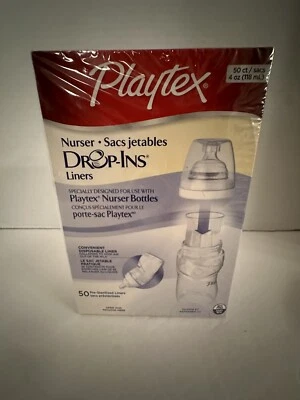 Новые вкладыши для детских бутылок Playtex Nurser — 4 унции ЗАПЕЧАТАННЫЕ 50 штук - Изображение 1 из 4