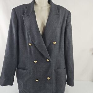 Valerie Stevens Pure Wool Women Coat Long Sleeve Size16 Gray RN 13711