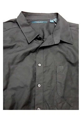 Perry Ellis Black Polka Dot 100% Cotton Short Sleeve Dress Shirt LT Big & Tall - Image 1 of 2