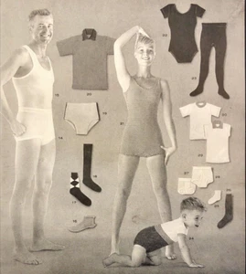 1955 Du Pont Nylon Stretchables Clothing For Family Vintage 2 Page Print Ad - Picture 1 of 8