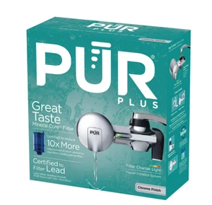 PUR PLUS Faucet Mount Water Filtration System Chrome Silver Horizontal PFM400H - Picture 1 of 8