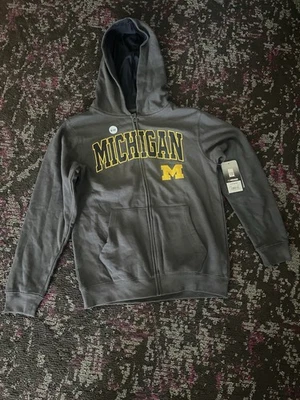 Moletom com capuz Youth médio 12/14 Colosseum carvão Michigan Wolverines zíper completo - Imagem 1 de 4