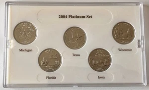 2004-P State Quarters Platinum Set MI TX WI FL IA - Picture 1 of 3