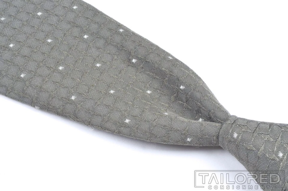 Роскошный мужской галстук ARMANI COLLEZIONI однотонный зеленый ШЕЛКОВАЯ ШЕРСТЬ - 3,75 дюйма - Изображение 1 из 4