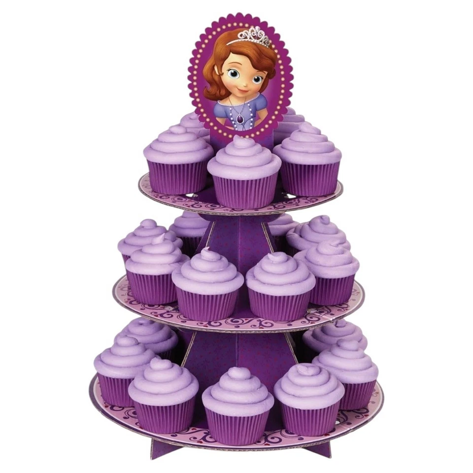 Disney Junior Sofía el Primer Soporte para Cupcakes Torre de Postres Tiene Capacidad para 24 Decoración de Fiesta Foto 1 de 3