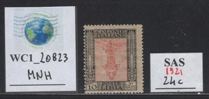 WC1_20823. ITALIENISCHE KOLONIEN: LIBIA. 10 cent. inv. Mitte 1921 Briefmarke. Sas 24c.M NH - Bild 1 von 1