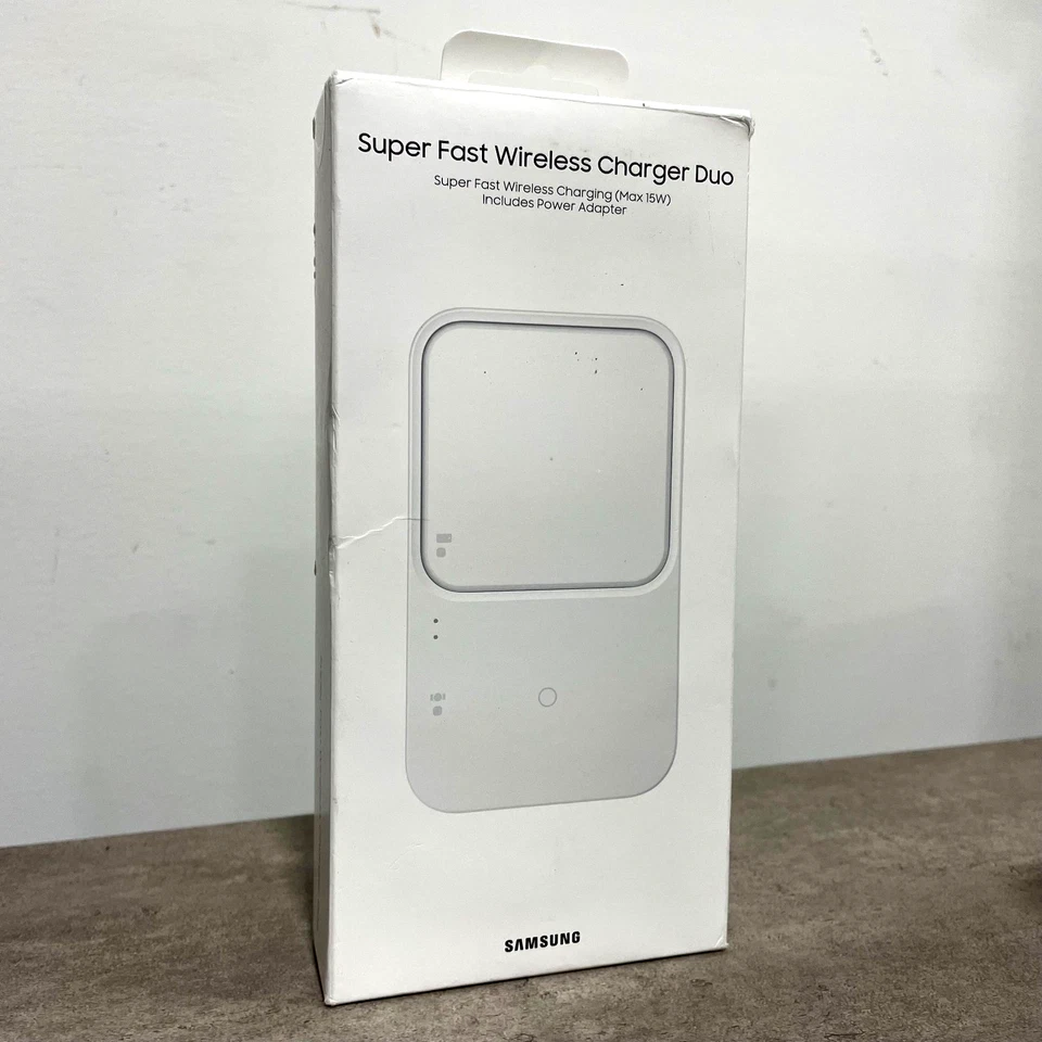 Cargador Inalámbrico Samsung 15W Duo con Adaptador de Viaje - BLANCO Foto 1 de 4