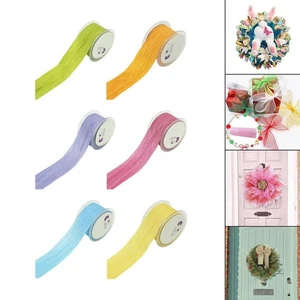 6x Crinkled Cloth Ribbon Mixed Color Wrinkled Ribbons for Floral Bouquets Bow - Picture 1 of 7