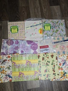 Konvolut 70er 80er Vintage Blumen Geschenkpapier Blätter Baby Bridal Shower Basteln - Bild 1 von 6