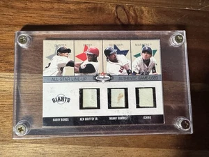 2003 Fleer Skybox - Bonds, Griffey Jr., Ramirez & Ichiro Game-Used Base Card - Picture 1 of 2