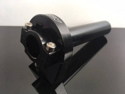 Gasgriff Motorrad Throttle Grip CNC-gefräst schwarz f. Ø22mm Gasgriffhülse Racer - Bild 1 von 4