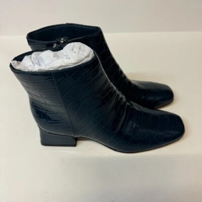 Sam Edelman Mujer 5 M Azul Imitación Piel de Cocodrilo Tacón Bloque Botines Nuevo en Caja ZH4 Foto 1 de 4