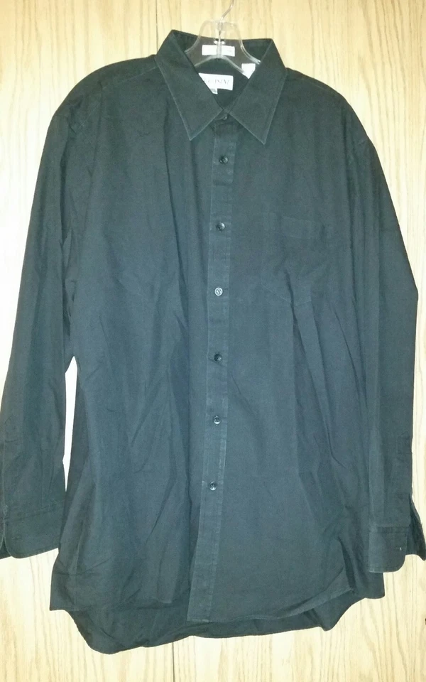 Изящный черный LUCASINI размер 17,5 34/35 рубашка w/карман хлопок  - Изображение 1 из 4