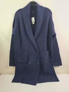 J.Crew Women's Navy Double-Breasted Cardigan Coat Size M NEW - Picture 1 of 6