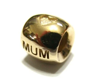 Kaedesigns,New Genuine 9ct Yellow Or Rose Or White Gold Mum Bead Charm - Imagen 1 de 11