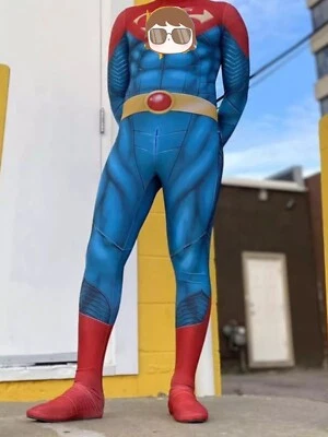 Mono Azul Superman Juegos con disfraces Adultos Niños Cos Músculo Body Disfraz Halloween Foto 1 de 4