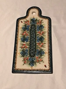 Original polnisches Keramikschneidebrett ~ Kalich Boleslawiec ~ handbemalt ~ SCHÖN! - Bild 1 von 9