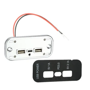 12V-24V Dual USB PD Car Boat RV Fast Charger Socket LED Power Outlet Panel - Picture 1 of 12