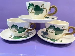 Metlox Poppytrail California Ivy Three Sets of Cups and Saucers Coffee Tea - Picture 1 of 6