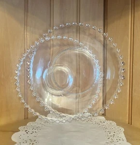 Set of 2 Vintage Imperial Glass Candlewick Clear Glass Boopie Lunch Dinner Plate - Picture 1 of 6