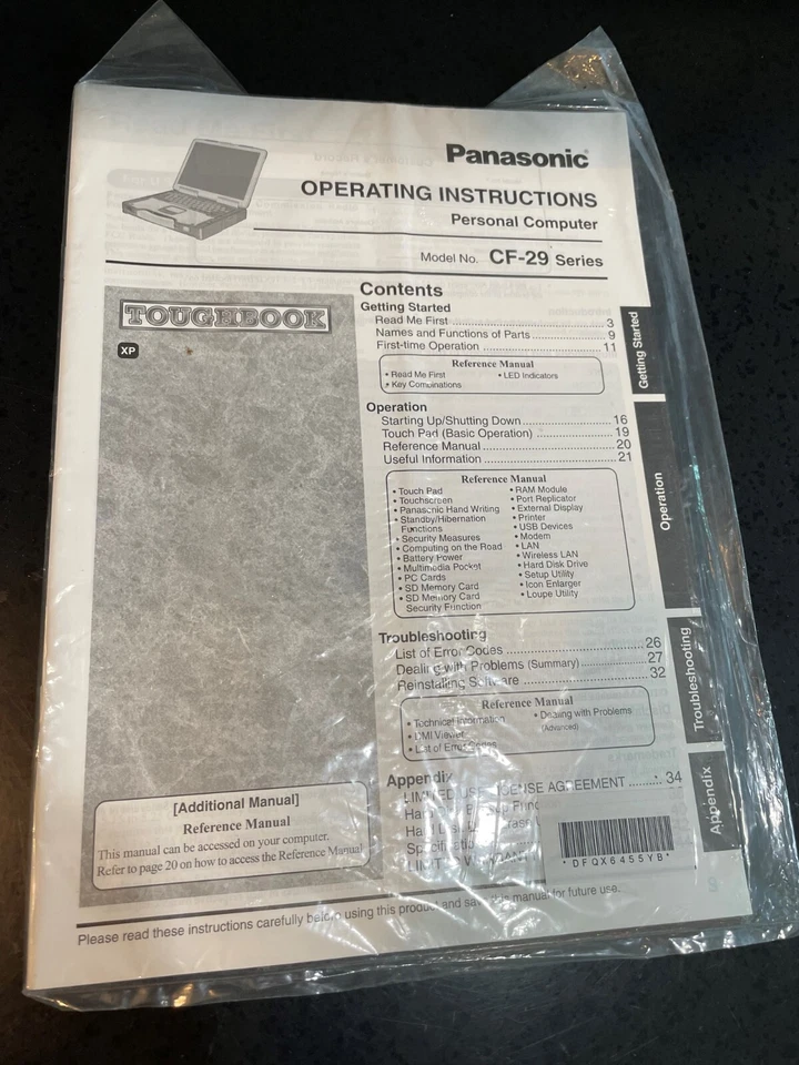 ORIGINAL PANASONIC HARDBOOK CF-29 MANUAL DE INSTRUCCIONES DE FUNCIONAMIENTO PORTÁTIL NUEVO Foto 1 de 1